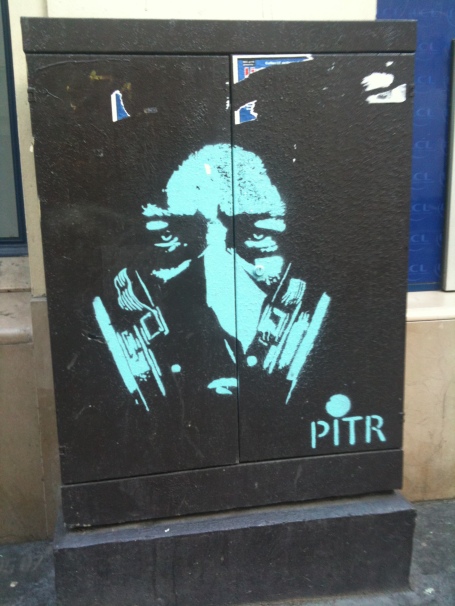 PITR Stencil Graffiti Paris Gas Mask Bastille